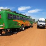 typischer Überlandbus in Zambia